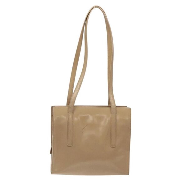 PRADA Shoulder Bag Enamel Beige Silver Auth - Picture 2 of 16